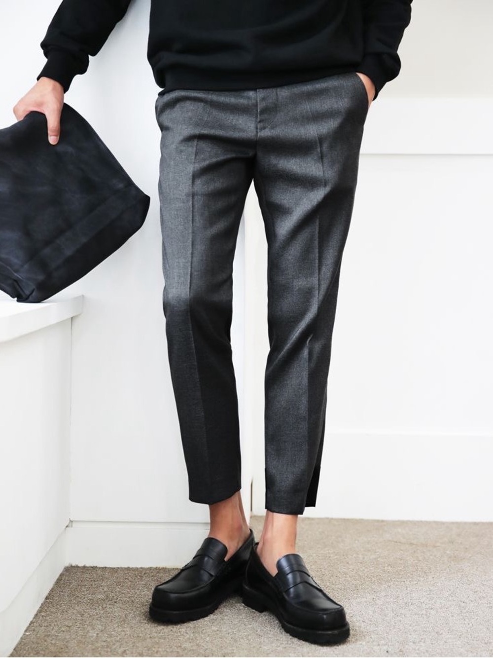 Kit + Ace Charcoal Gray knit dress pants – Tailored Slim Fit